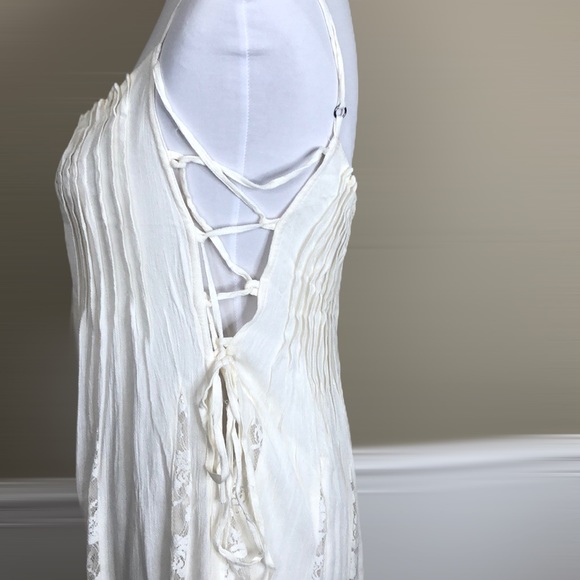 Free People cream pleated lace Hailee midi dress - Picture 6 of 15